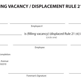 Filling Vacancy / Displacement Rule 21(4) Bump Slip