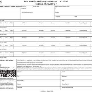 2822-28 Bill of Lading 5-Part