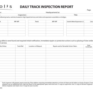 Daily Track Inspection Report