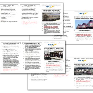 Carmen Daily, Machinist Daily, Electrician Daily Inspection, Electrician Daily Inspection, Locomotive Checklists