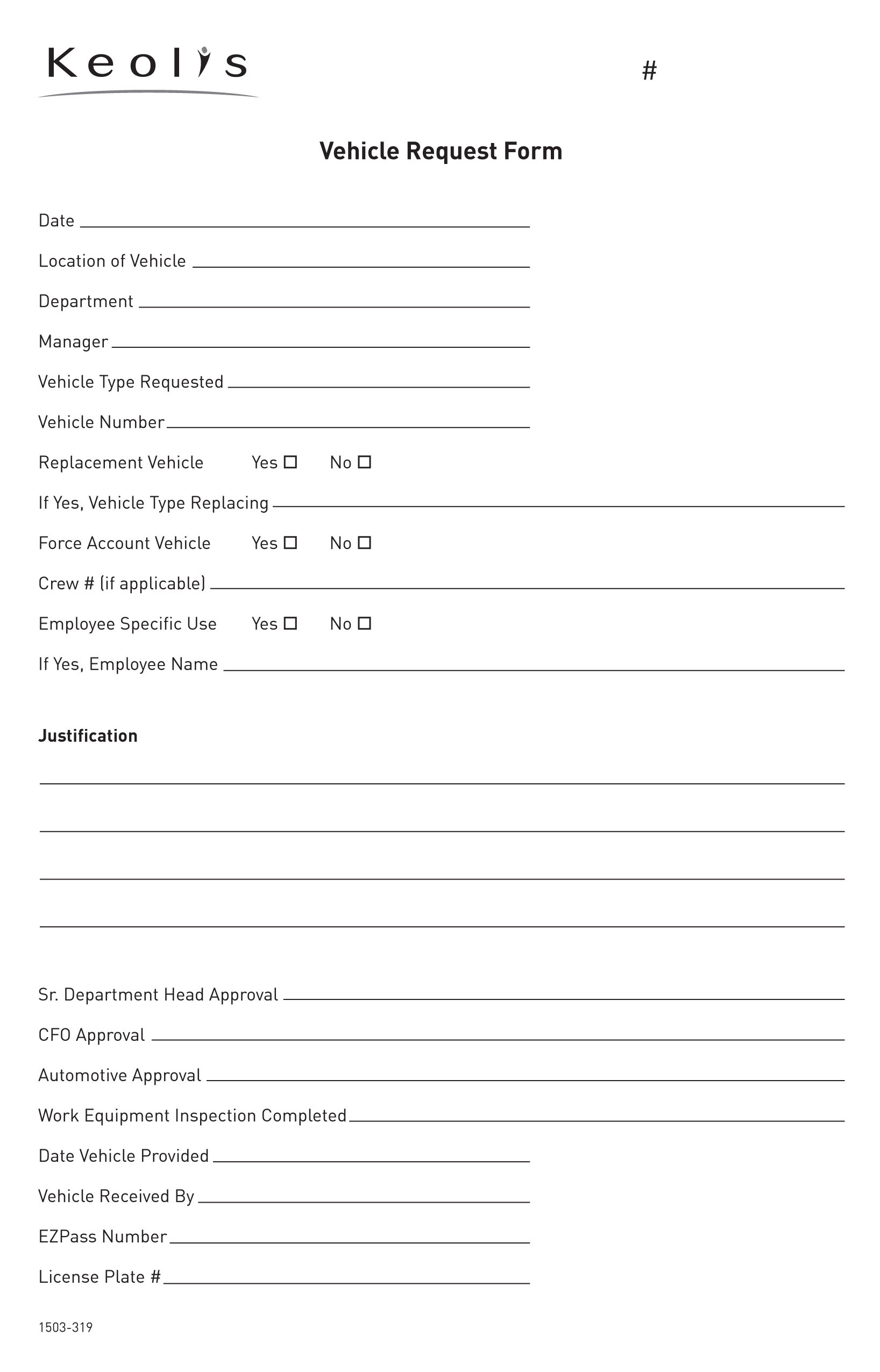 319 Vehicle Request Form