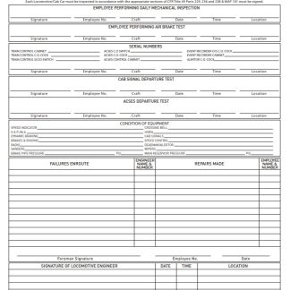 MAP 100 Equipment Condition Report