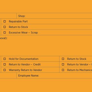 KCS1278 Orange Repair Tag