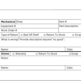 KCS 1989 Mechanical Defect Tag