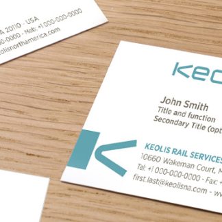 Keolis Transit America Custom Business Card - Dual Address (White)